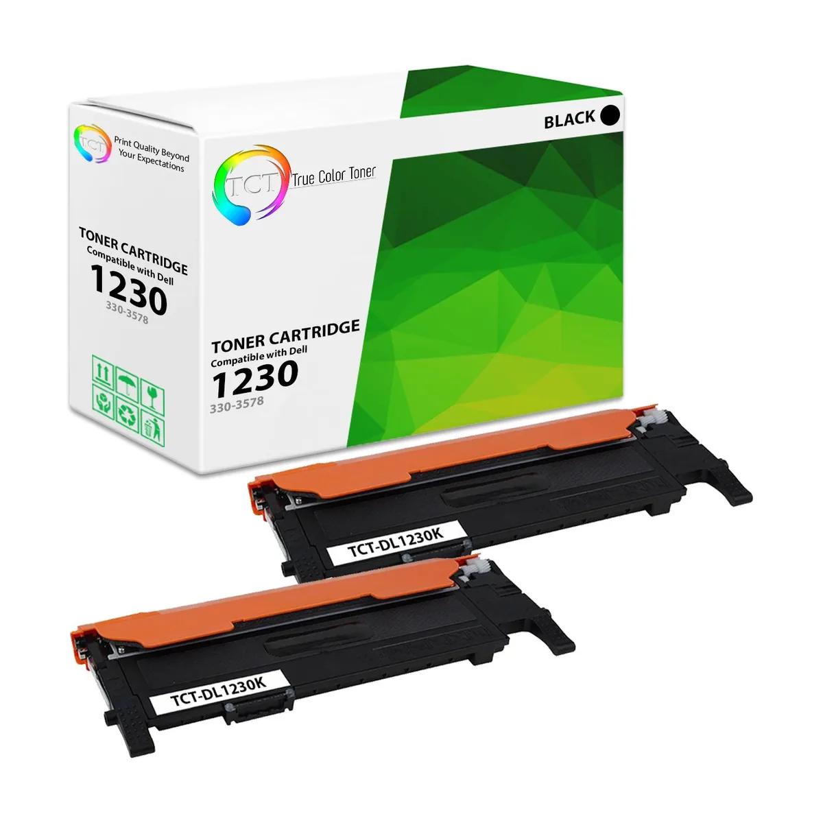 True Color Toner True Color Toner 1230 Black Toner Cartridge 2 Pack 330-3578 1500 Pages — product photo