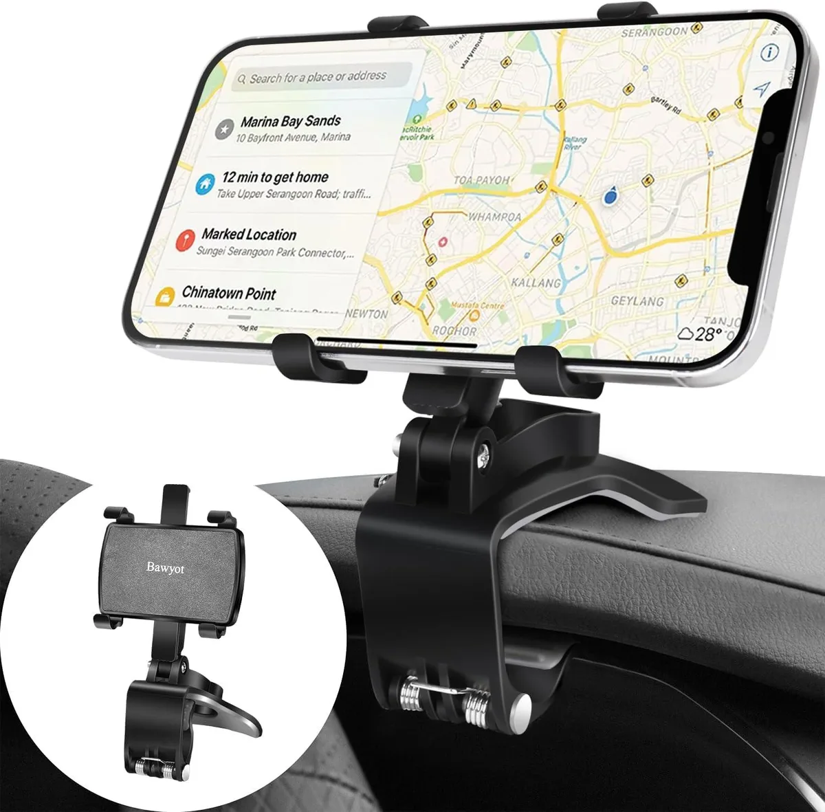 Keyence Keyence Car Phone Holder Dashboard Mount 360 Degree Rotation Clip Design 4-7 inch .4 inch thickness — product photo