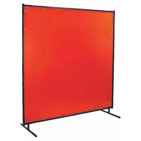 Orange vinyl welding screen on tube frame 5 ft by 6 ft