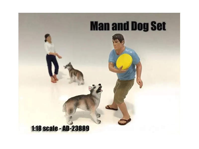 American Diorama American Diorama 1:18 Scale Man and Dog Figure Set — product photo