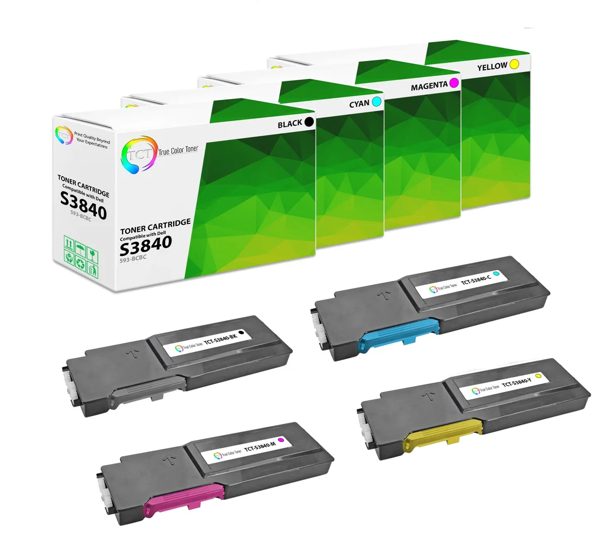 True Color Toner True Color Toner S3840 4 Pack Toner Cartridges High Yield — product photo