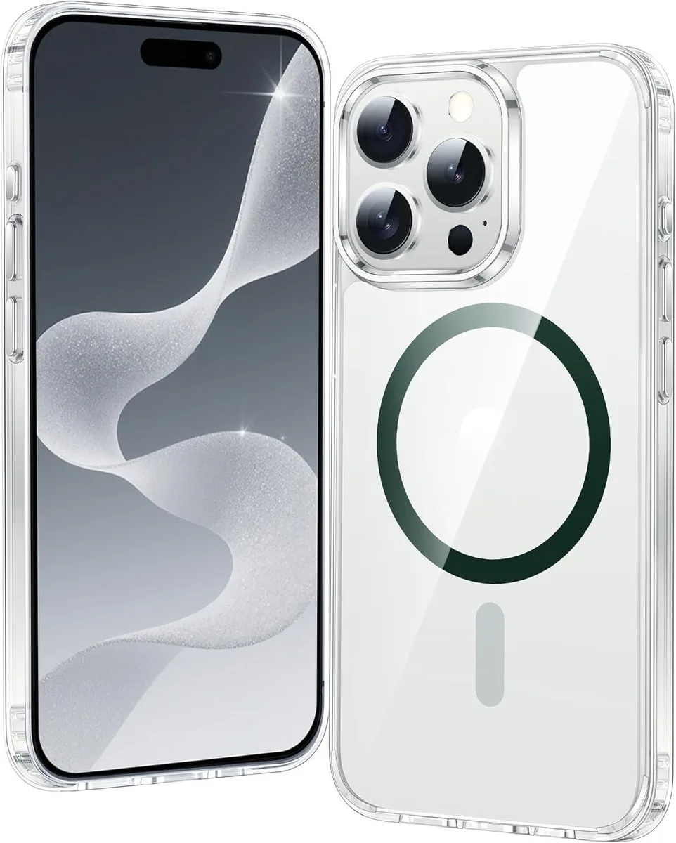 PISKEKAT PISKEKAT iPhone 15 Pro Case Clear-Green 38 N52 magnets 2400 gf 10ft drop — product photo