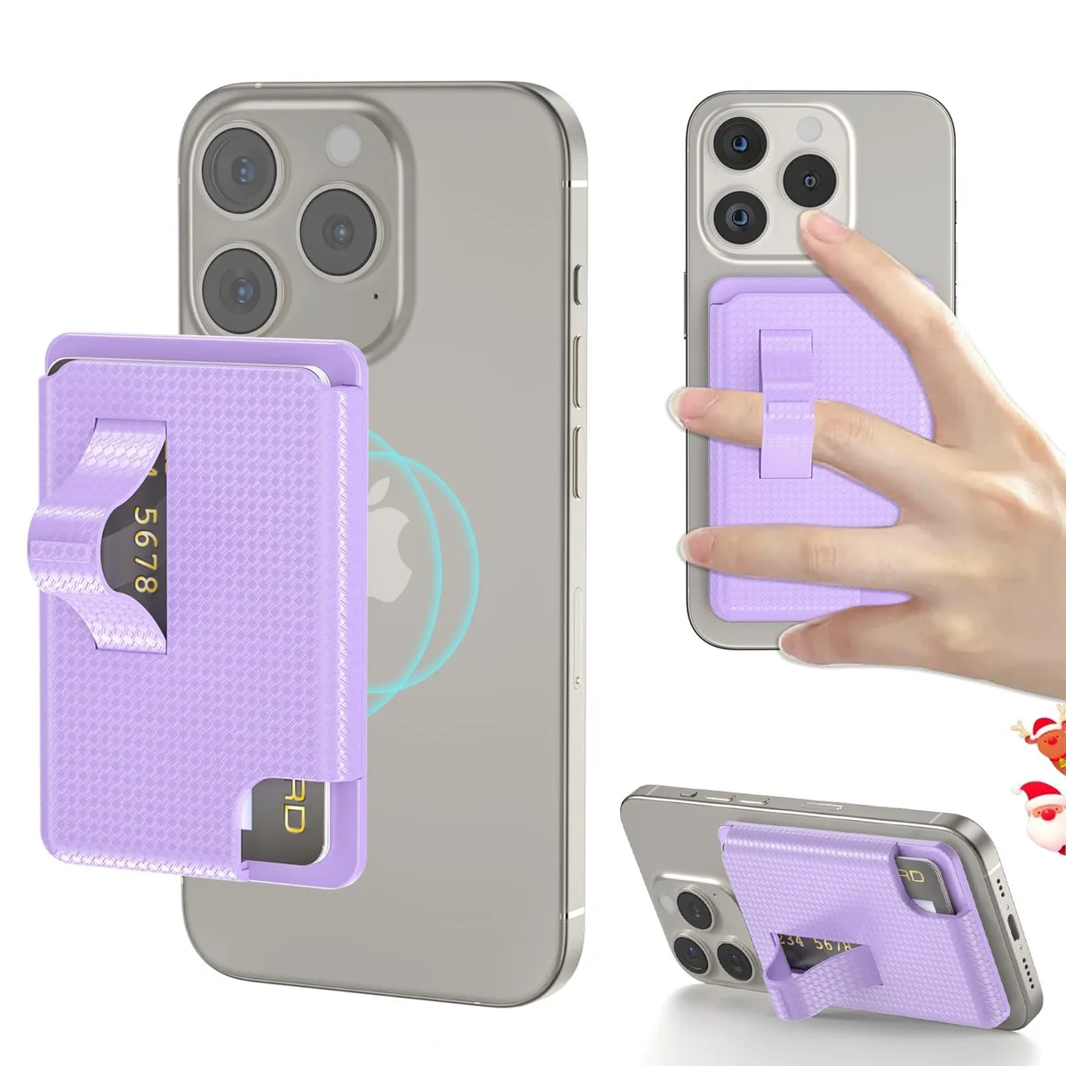  Viator Gear MagSafe Wallet Stand Grip Purple iPhone 12 13 14 15 16 17 — product photo