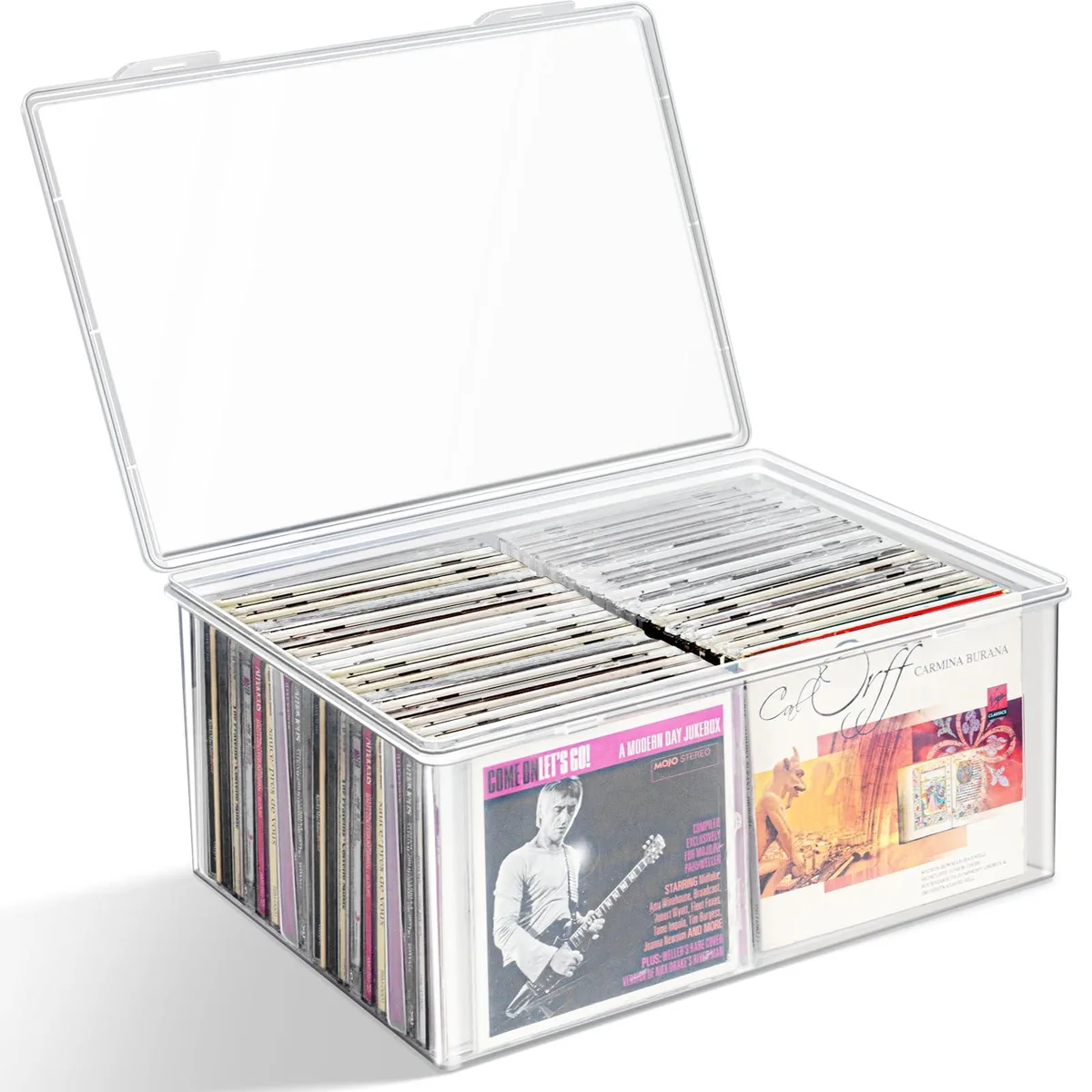 tutata TBTC84 CD Storage Box Clear 12.5" 40 Jewel Cases — product photo