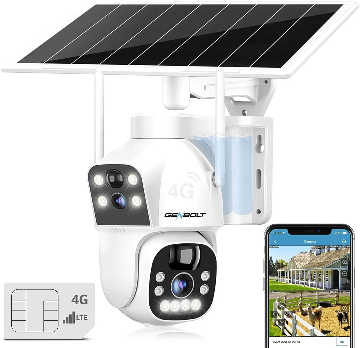 TAURKENAM TAURKENAM 4G LTE Solar Security Camera 15600mAh Dual Lens IP66 — product photo