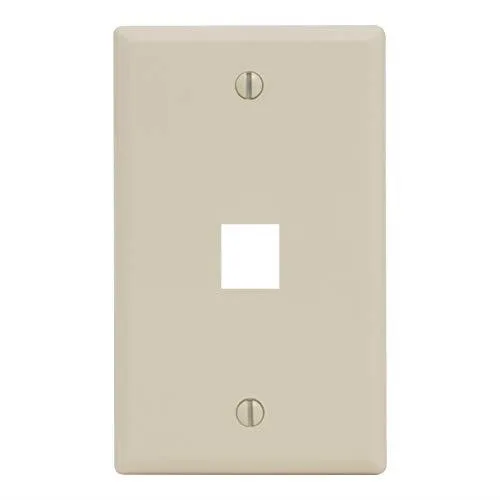 Almond single-gang faceplate with one keystone port