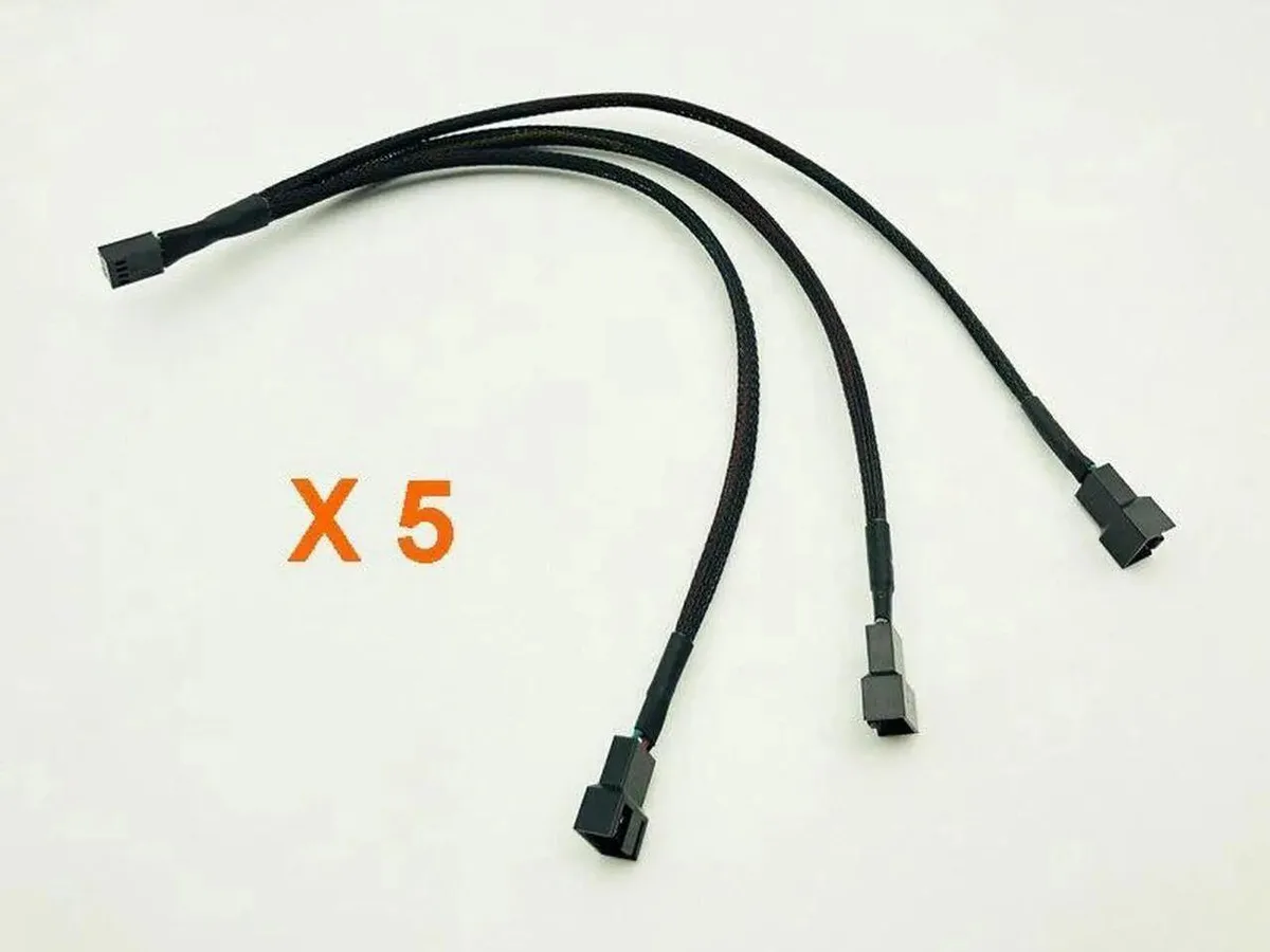 Vszerda Vszerda 5PCS 4Pin PWM Fan Splitter Cable 1 to 3 27cm — product photo