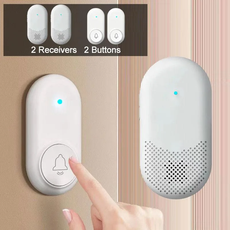 Shenzhen Dajiang Innovation Technology C Shenzhen Dajiang Innovation Technology C Wireless Doorbell Kit 2 Transmitters 2 Receivers 1300ft Range — product photo