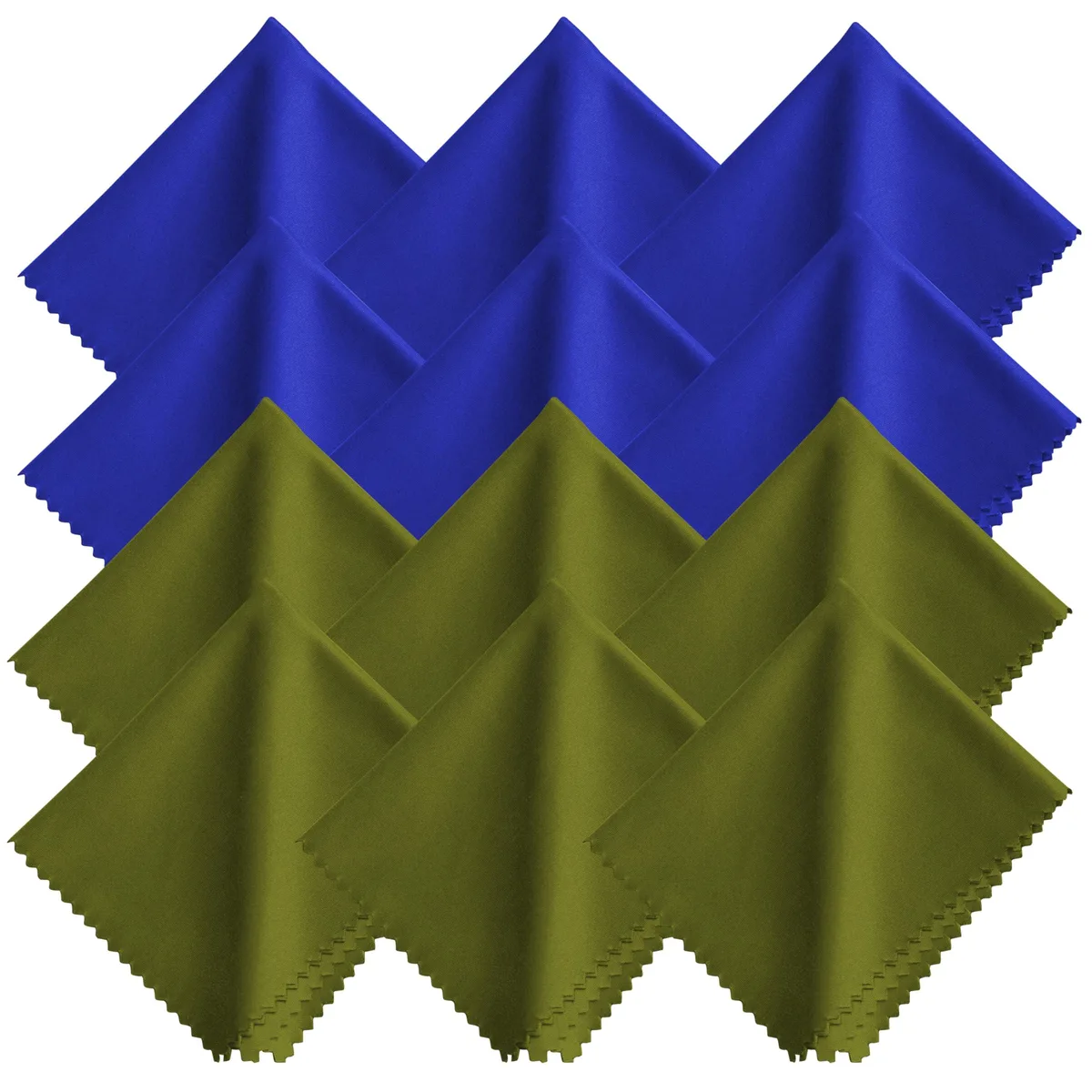  12-Pack Microfiber Cleaning Cloths 6 Blue 6 Green 15x18cm — product photo