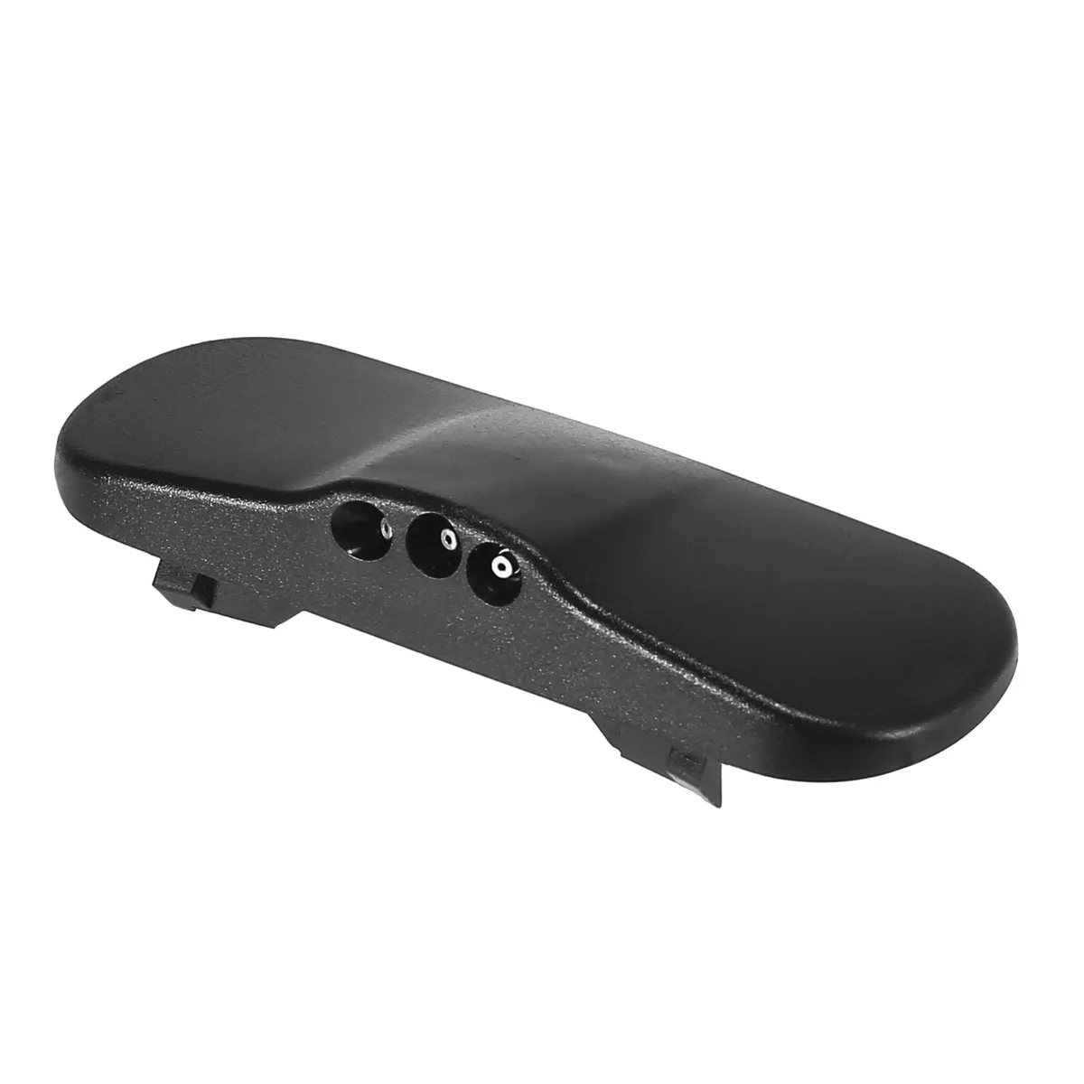 Black plastic right-side windshield washer nozzle, rectangular with single spray hole