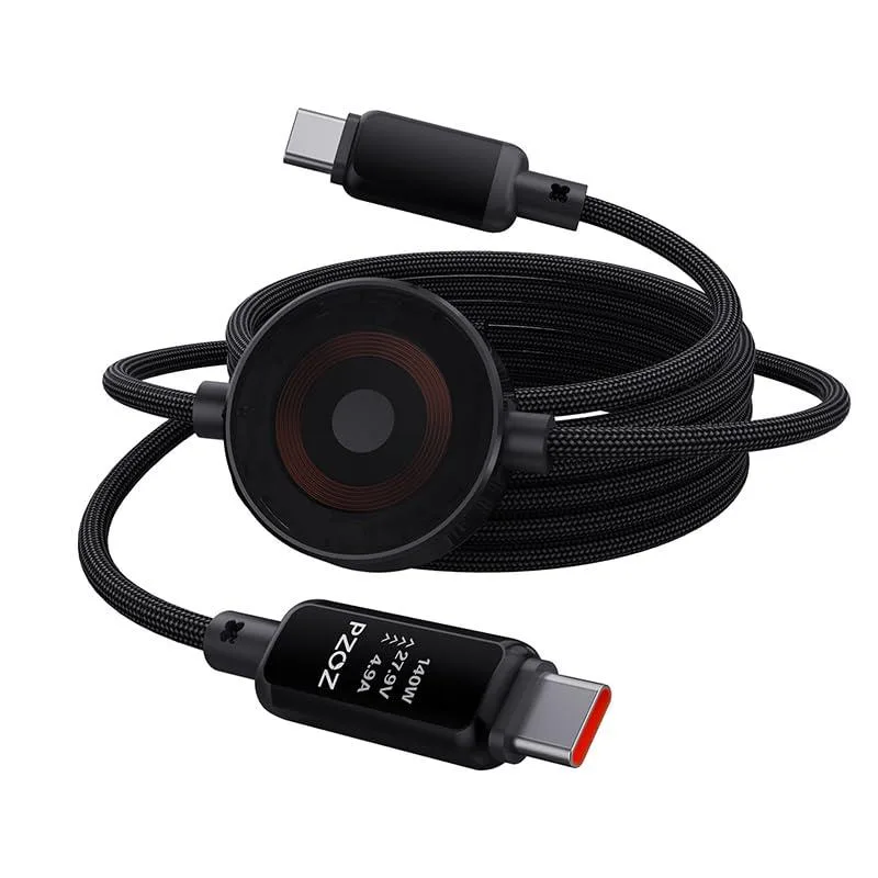 ETEIZU ETEIZU 2-in-1 USB-C Charging Cable with 5W Wireless Watch Charger 140W 480Mbps — product photo