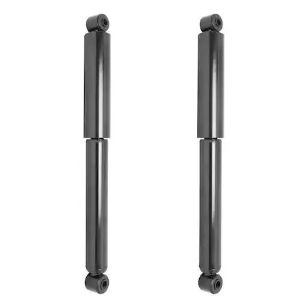 Unity rear shock absorber kit, two silver cylindrical units with mounting hardware