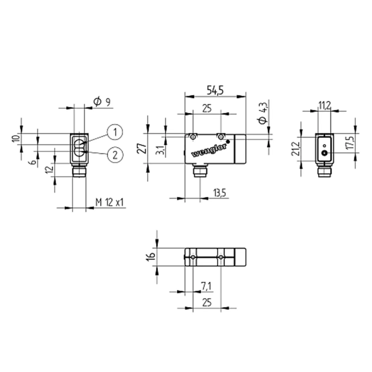 Wenglor Wenglor WM03NCT2 NPN photoelectric sensor 12...18 mm range — product photo