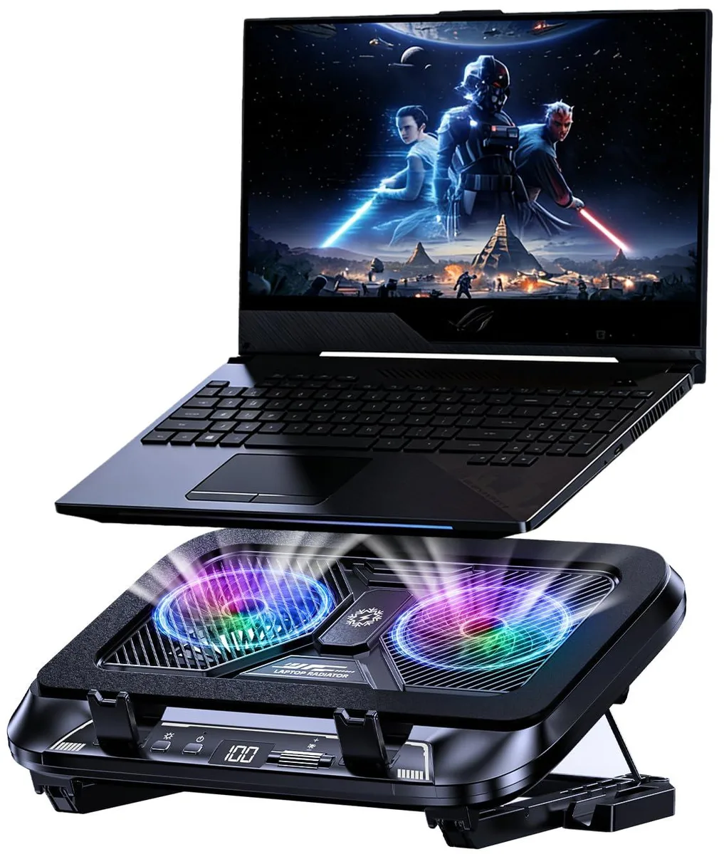 DNBeffulgent DNBeffulgent Z36 Laptop Cooling Pad 14.5" 100-Speed LCD 9500 RPM Dual Fan Black — product photo