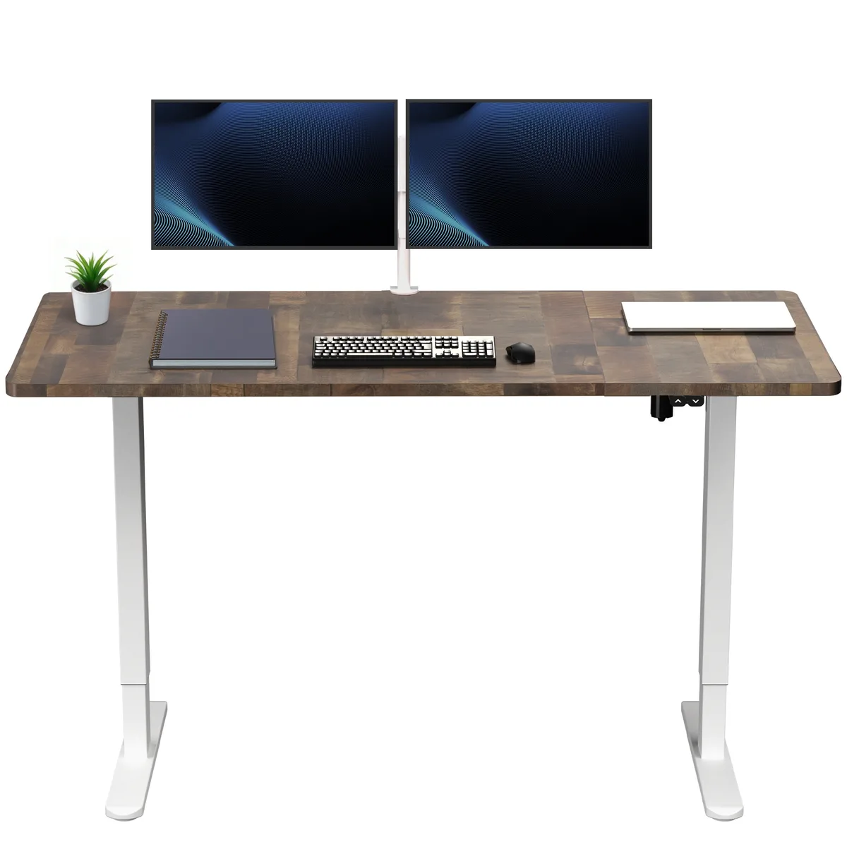VIVO VIVO Electric 60 x 30 Desk Reclaimed Wood White Frame — product photo