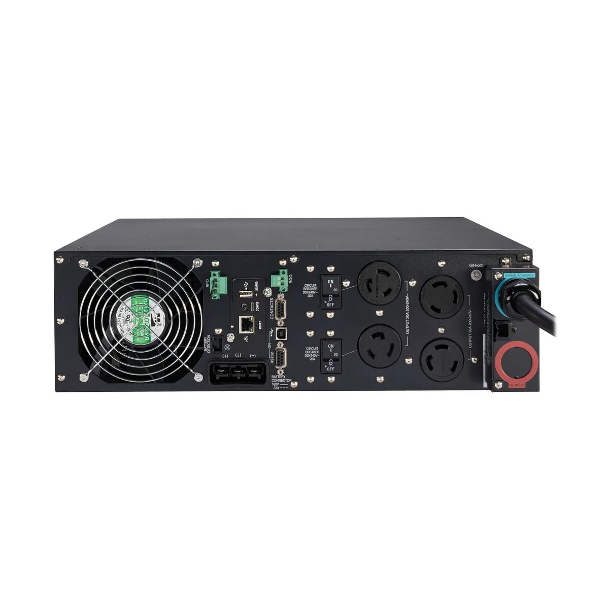 Eaton Eaton SU6000RT3UTAA 6000VA 5400W 208V UPS 2 L6-20R 2 L6-30R L6-30P 3U Rack/Tower TAA — product photo