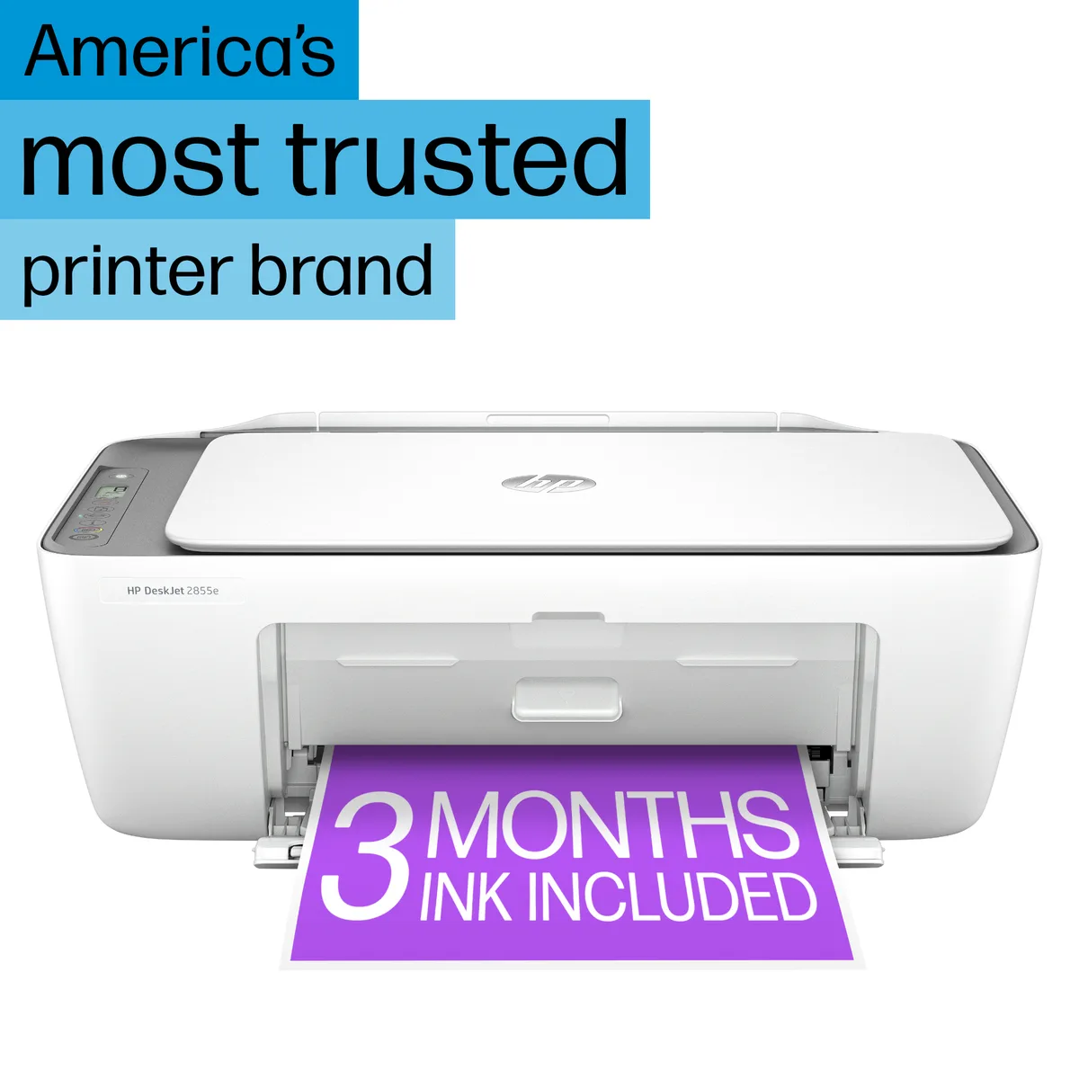 Compact white all-in-one inkjet printer with flatbed scanner and control panel