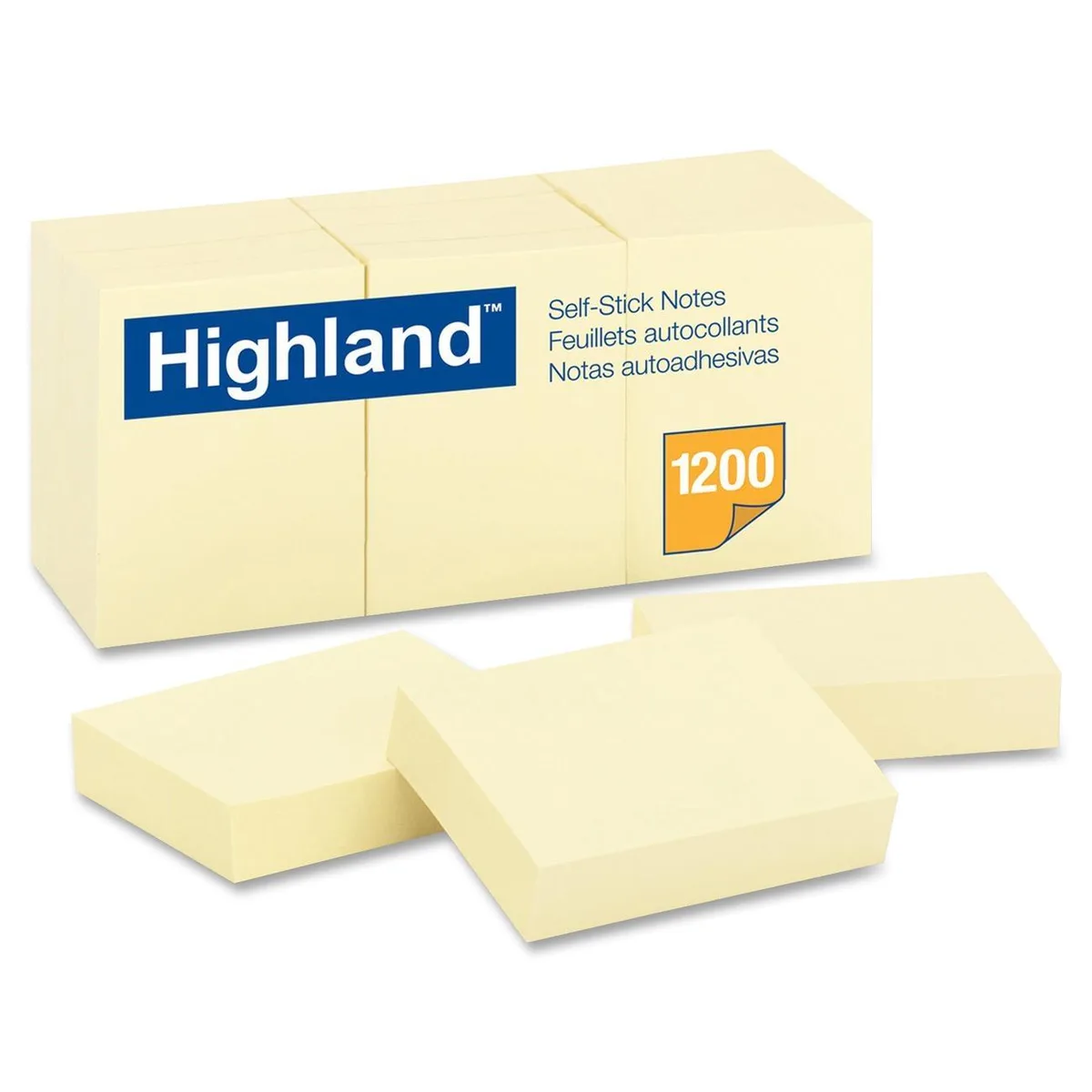 3M 3M 6539YW Highland Sticky Notes Yellow 12 Pack 100 Sheets — product photo