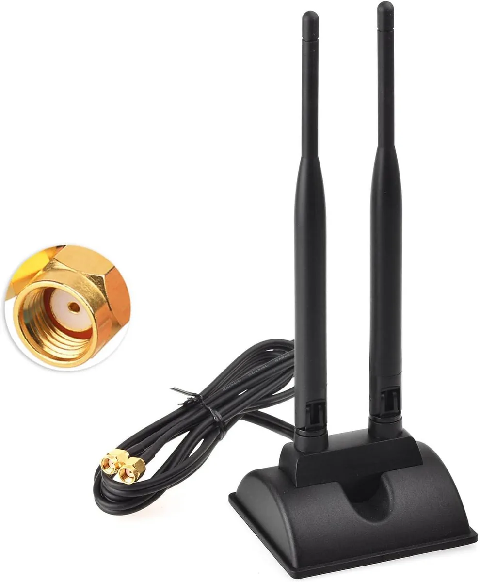 KEHIPI KEHIPI Dual Band WiFi 6 Antenna RP-SMA Male 6.5ft Cable 8.6in Height — product photo