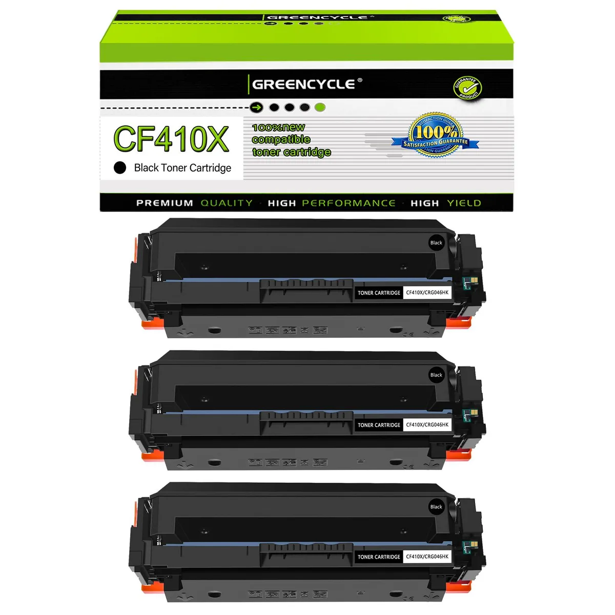 GREENCYCLE GREENCYCLE 410X CF410X Black Toner Cartridge 3 Pack — product photo