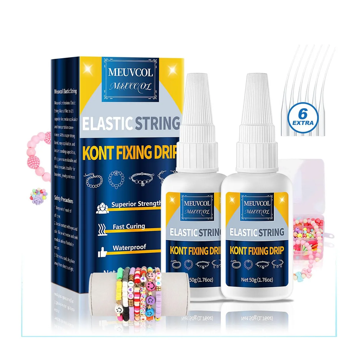 Clear gel adhesive in 100g bottle with precision tip