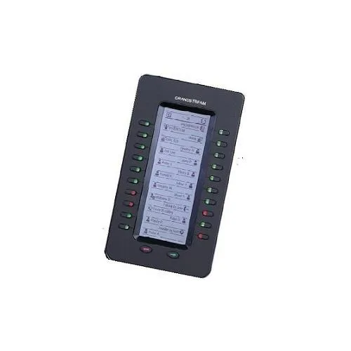 Grandstream GXP2200EXT VoIP expansion module, dark rectangular unit with rows of programmable keys and small display