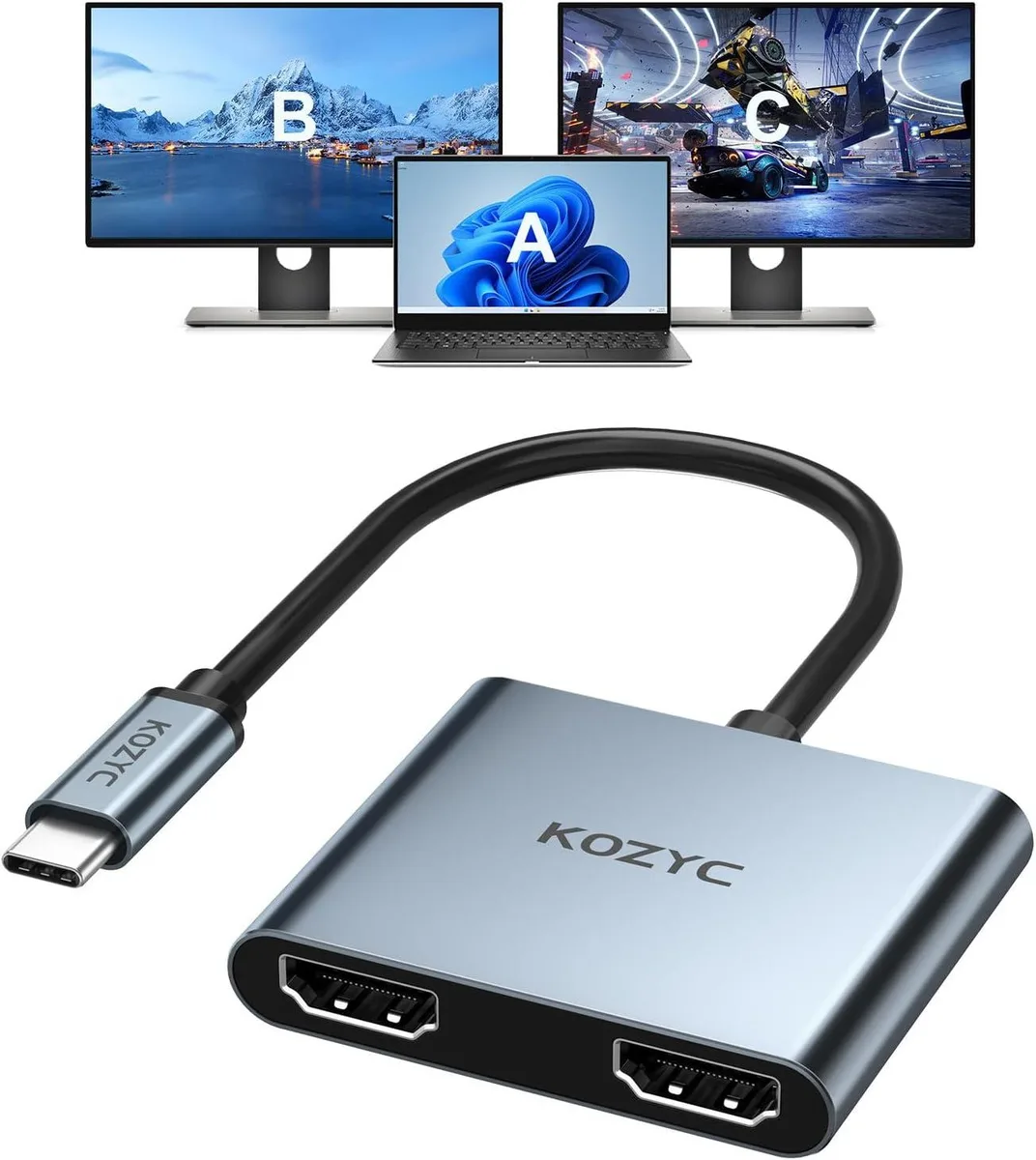 MCHOSE MCHOSE USB C to Dual HDMI Adapter 4K 60Hz — product photo