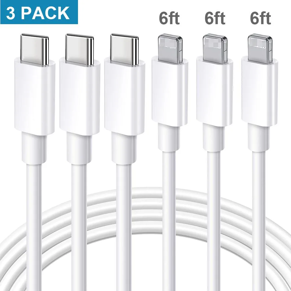 SMA SMA USB-C to Lightning Cable 3-Pack 6 ft White — product photo