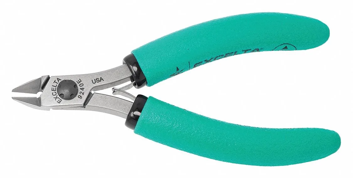 Excelta 9240E ESD diagonal cutters carbon steel cushioned foam handles