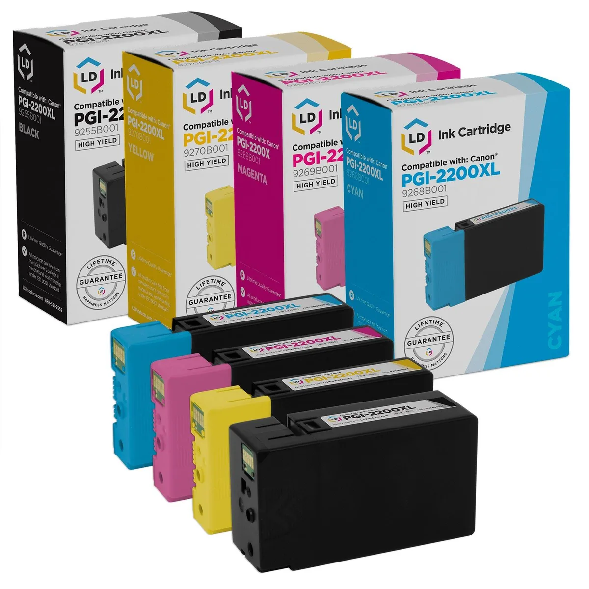 LD Products LD Products Compatible Ink Cartridge Replacement for Canon PGI-2200XL High Yield 4-Pack — product photo