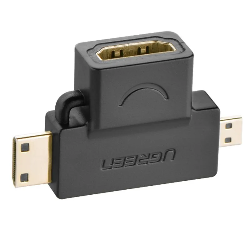 TeKit TeKit 2-in-1 Mini HDMI Micro HDMI Male to HDMI Female Adapter Gold Plated 20144 — product photo