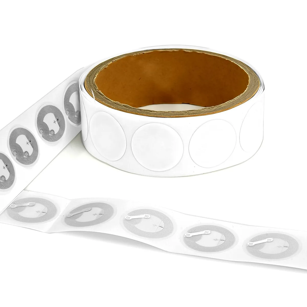 Pack of 50 pink adhesive NFC stickers with NTAG215 chip
