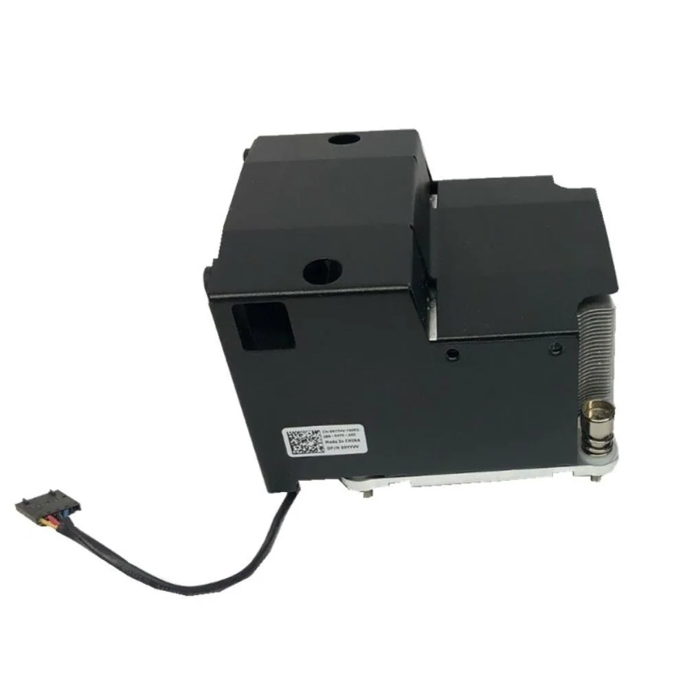 Silver aluminium heatsink with black fan for server CPU