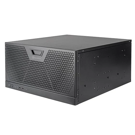 Silver 5U server chassis with dual 180mm front fans and front USB-C port
