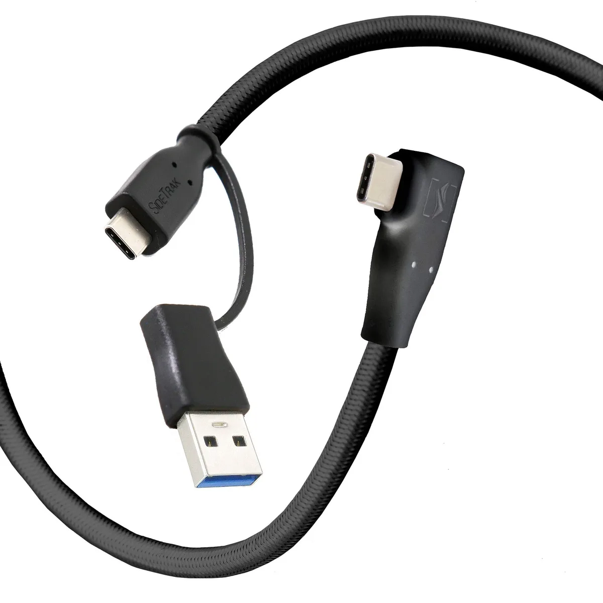 Stand Steady Stand Steady SideTrak USB-C Cable with USB-A Adapter 1.5ft Black — product photo