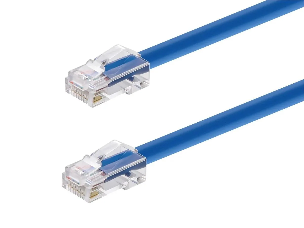 Monoprice Inc. Monoprice Inc. 145401 Cat6A patch cable 7 ft blue 26AWG 500MHz 50µm gold RJ45 non-booted — product photo