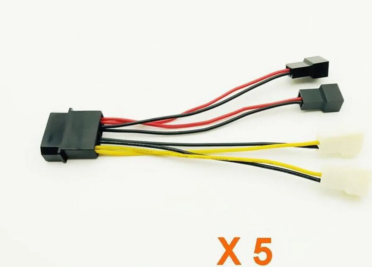 Vszerda Vszerda 4-Pin Molex to Four 3-Pin Fan Power Cable Adapter 5pcs — product photo