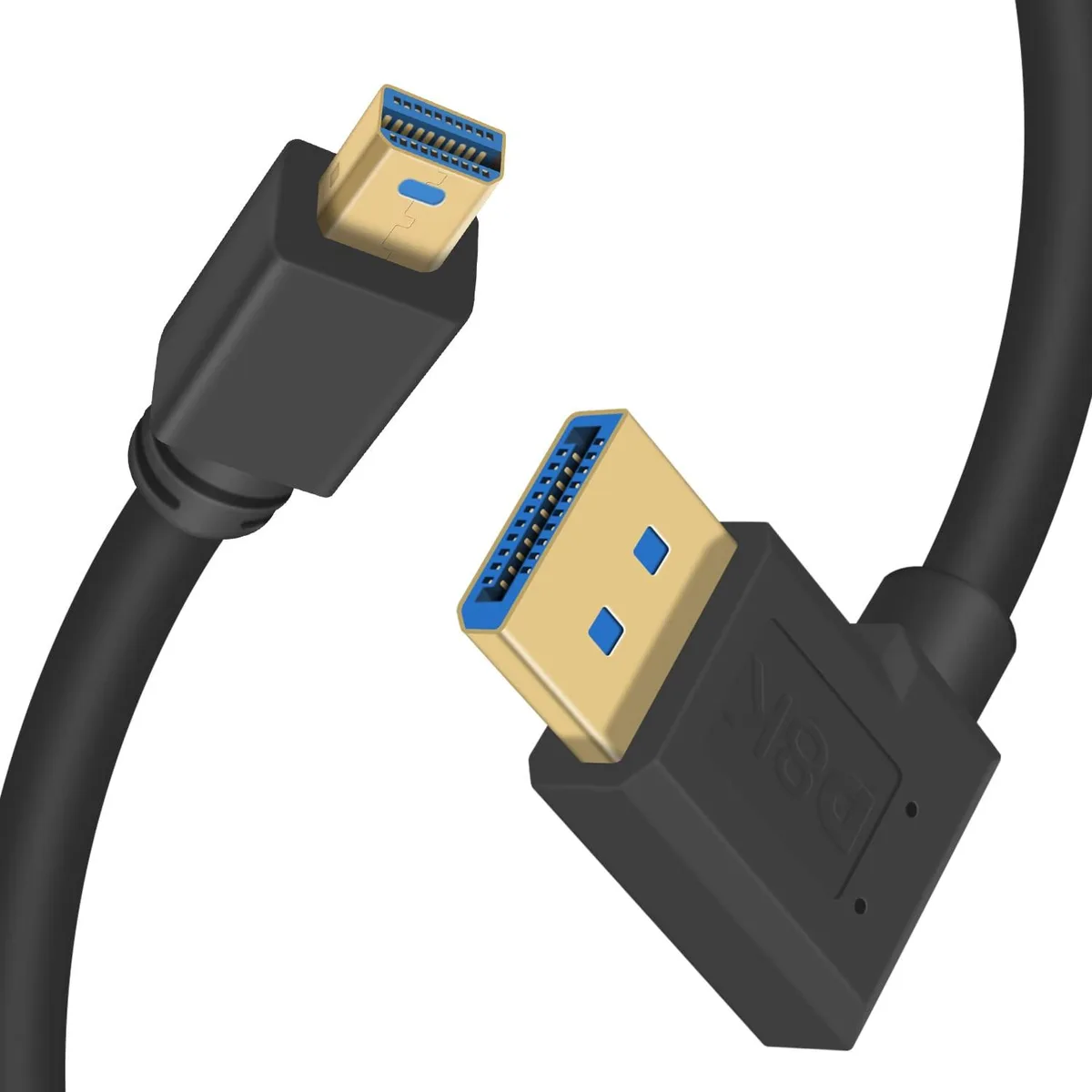 BUCIER BUCIER 8K Mini DisplayPort to DisplayPort 1.4 Right Angle Cable .3M — product photo