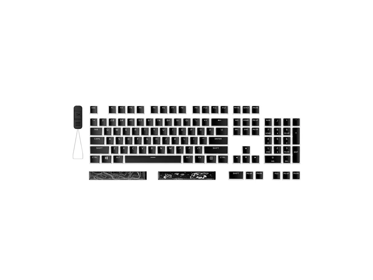 HP HP HyperX Pudding Keycaps 2 Full Key Set PBT Black US Layout — product photo