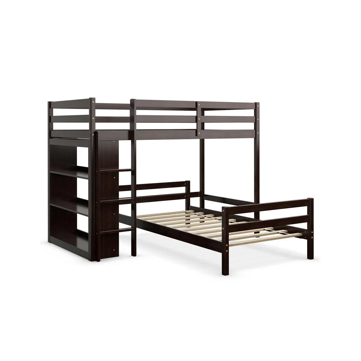 SlickBlue SlickBlue Twin Over Twin Loft Bunk Bed with Bookcase 309 lbs capacity — product photo