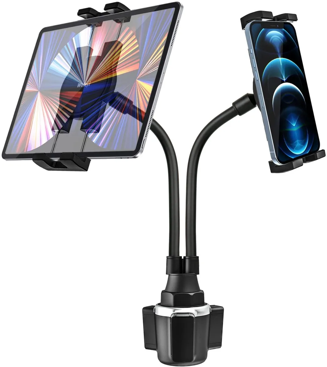 ALSEYE ALSEYE Dual Device Cup Holder Mount 10" Gooseneck 4.7-13" 360° — product photo