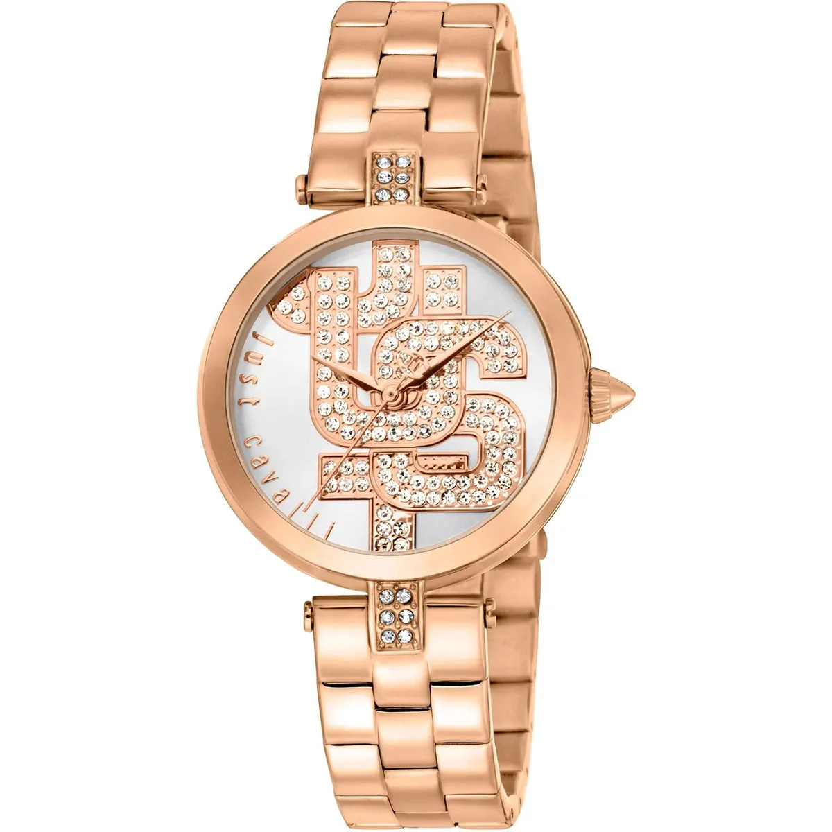 Silver stainless steel watch with matching bracelet and silver dial