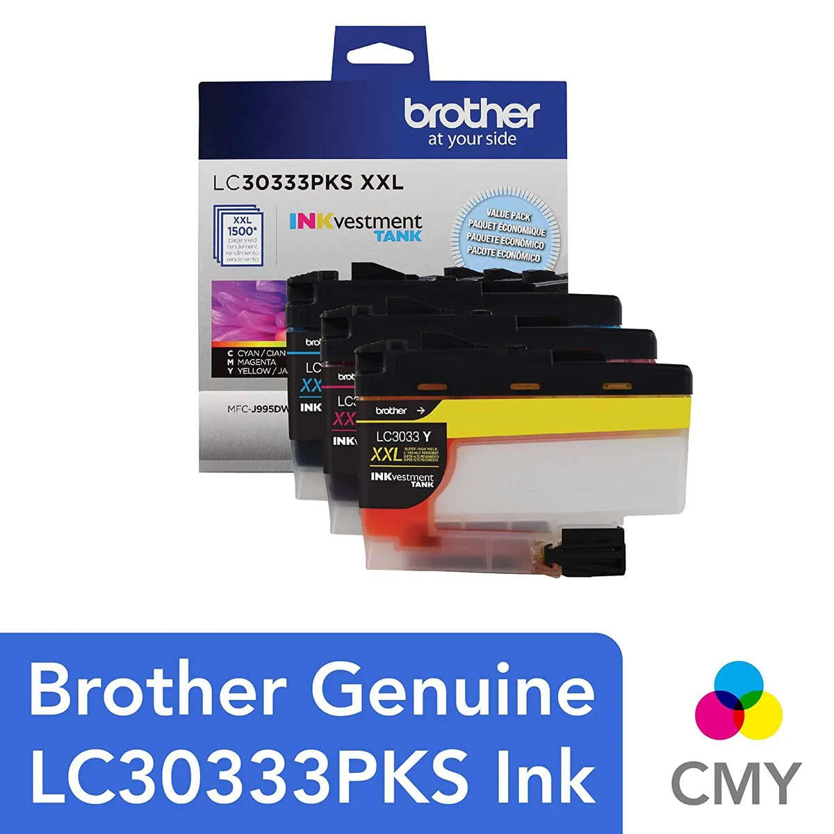 Brother Brother LC30333PKS 3-Pack Super High-yield Color INKvestment Tank Ink Cartridges — product photo