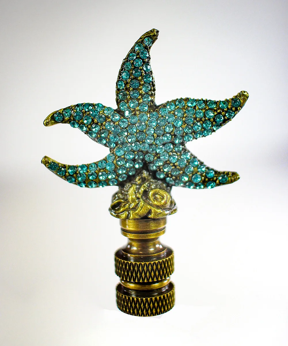 Home Concept Home Concept Starfish Aegean Blue Glass Finial 2.5"h — product photo
