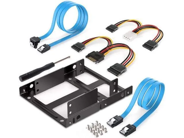 Manw Manw 2.5 to 3.5 Inch 2-Bay Mounting Kit with Blue SATA Cable — product photo