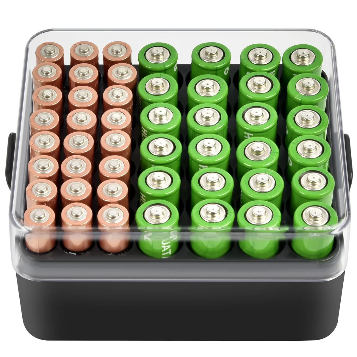 ALCYON Battery Organizer 48pcs AA AAA Black Medium — product photo