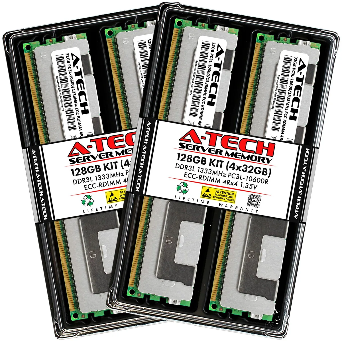 A-Tech A-Tech 128GB (4x32GB) DDR3L 1333 ECC RDIMM 4Rx4 1.35V Server RAM — product photo