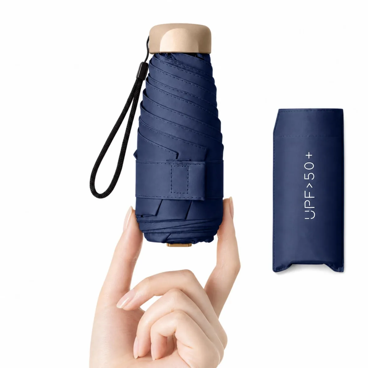 WUDENO Compact Travel Umbrella Clear 6.3in 7.5oz — product photo