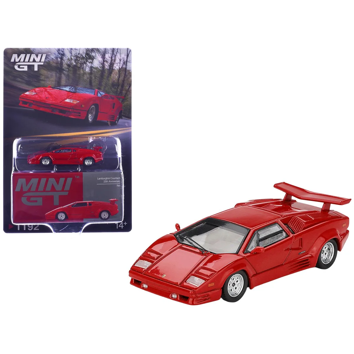 True True Lamborghini Countach 25th Anniversary Red Limited Edition 1/64 Diecast Car — product photo