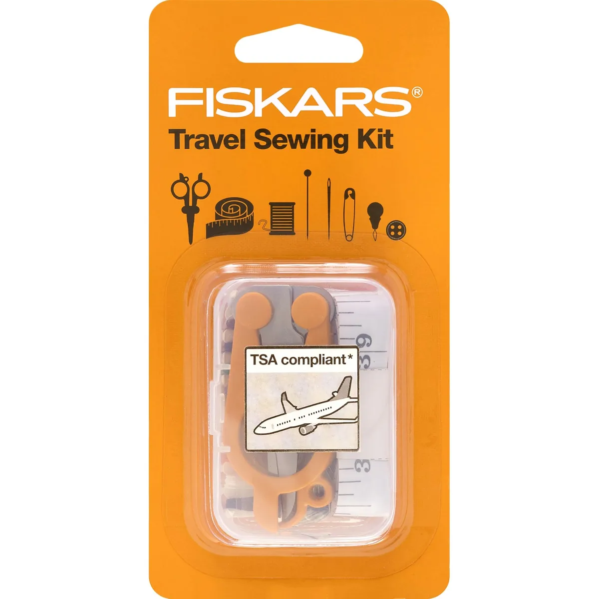  Fiskars 107500-1001 27-Piece Travel Sewing Kit Orange — product photo
